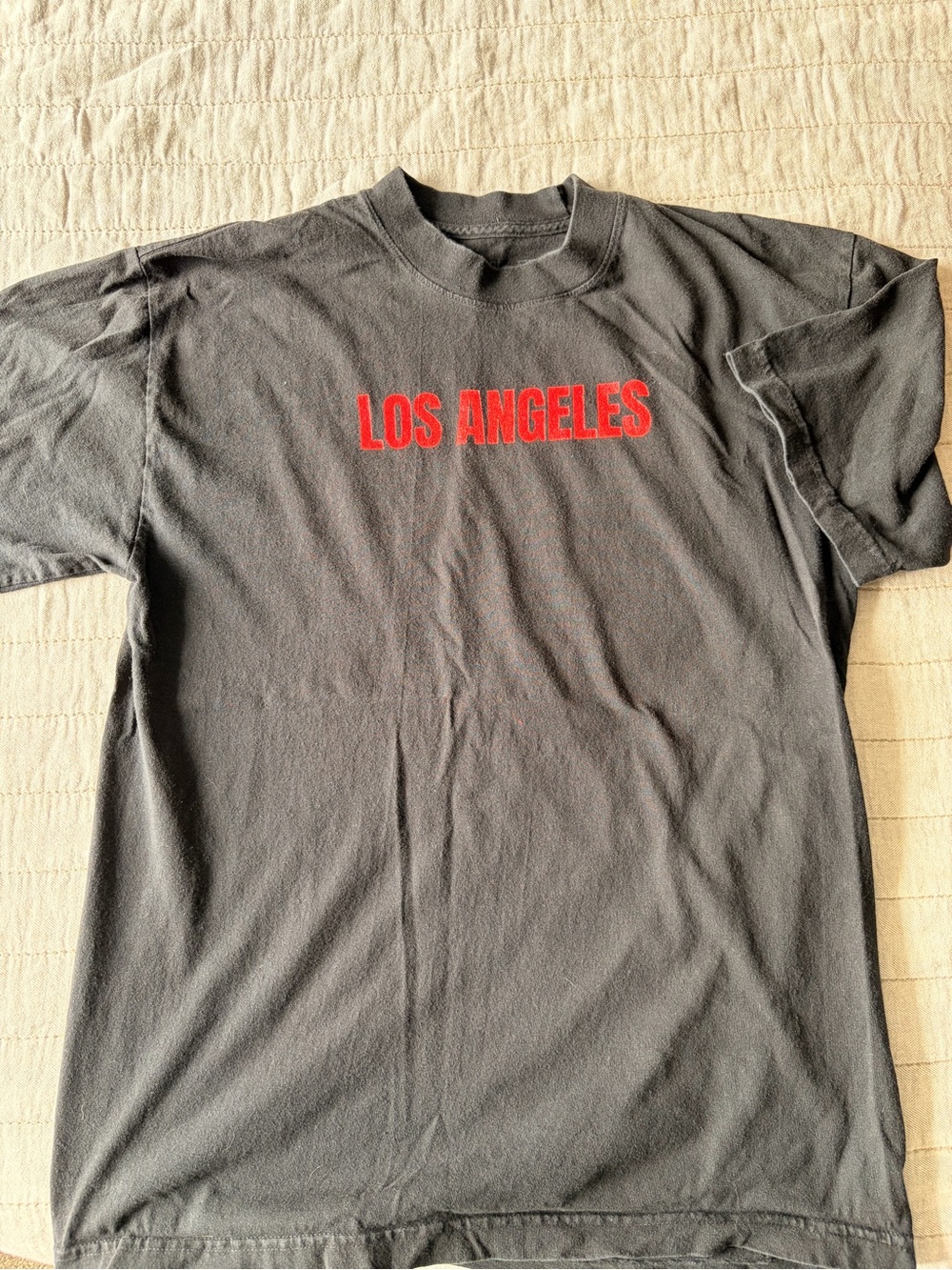 Men's Black 'Los Angeles' Graphic Tee with Red Text